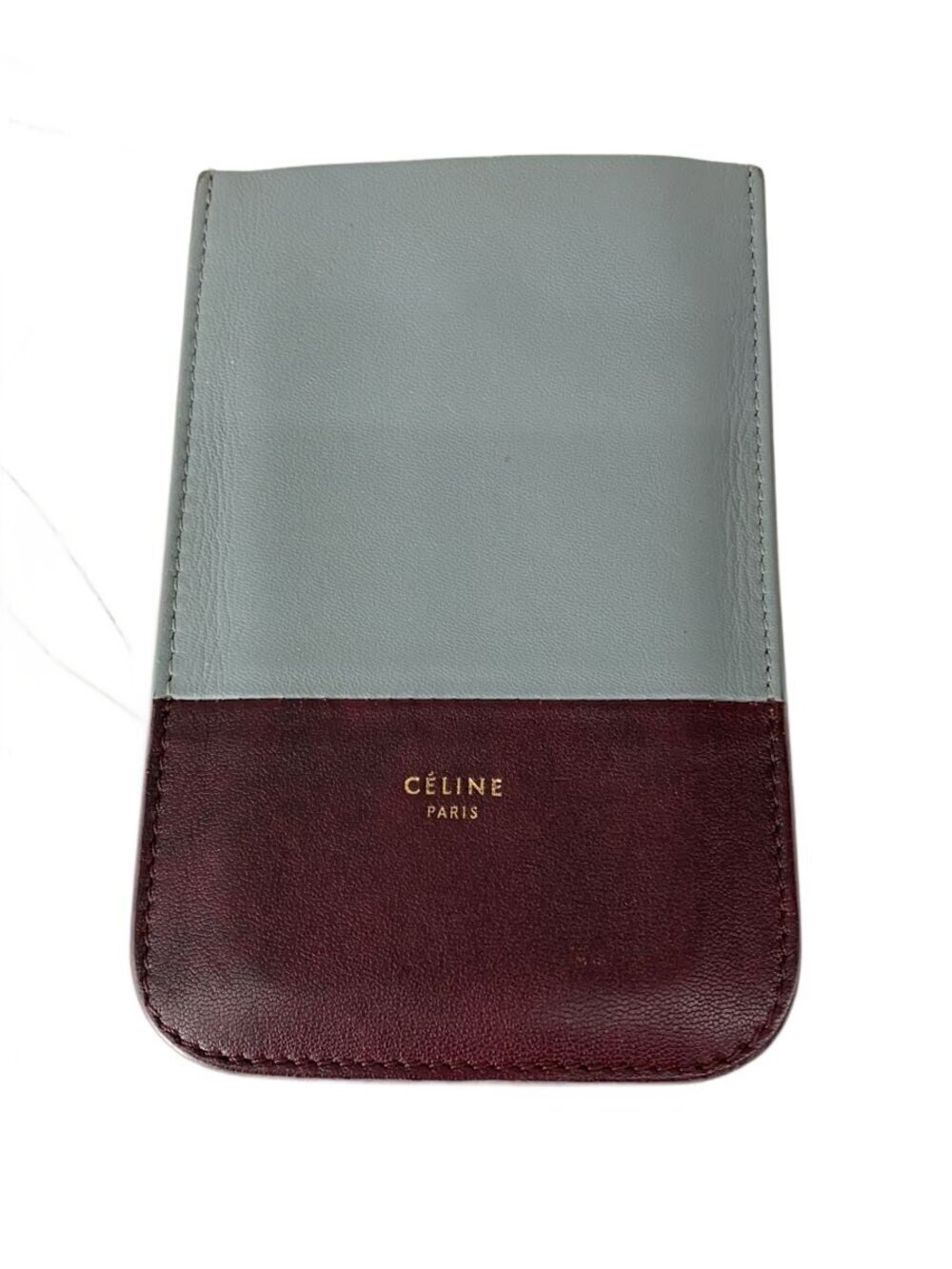 Celine Pass Case Wallet Leather Indigo Blue